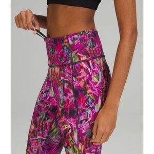 NWT Lululemon Fast and Free High Rise Tight 25" Hyper Flow Pink Multi